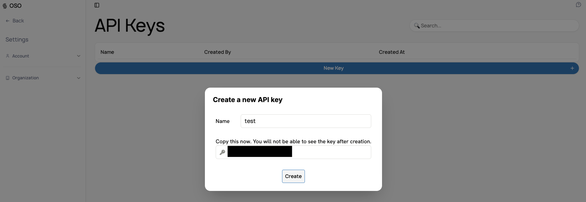 generate API key